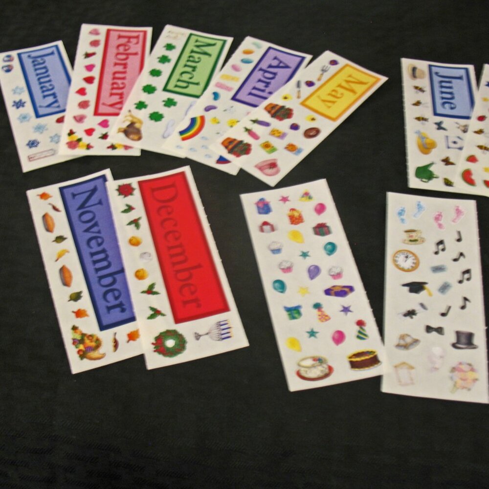 Creative Memories, ABC's, Calendar Accents, Rosebud Strips